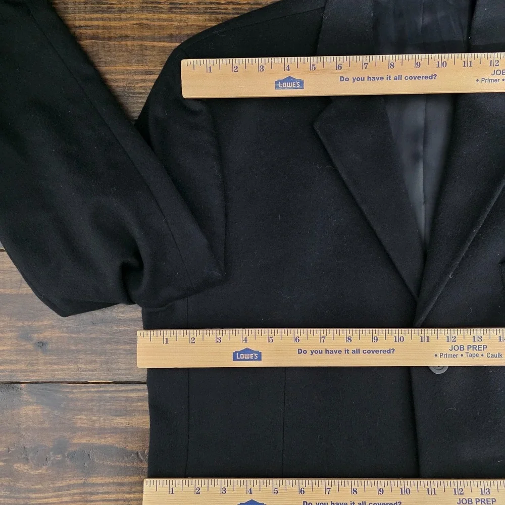Jones New York Men's Sport Coat Blazer Three Button Black Wool Blend Flannel 43L